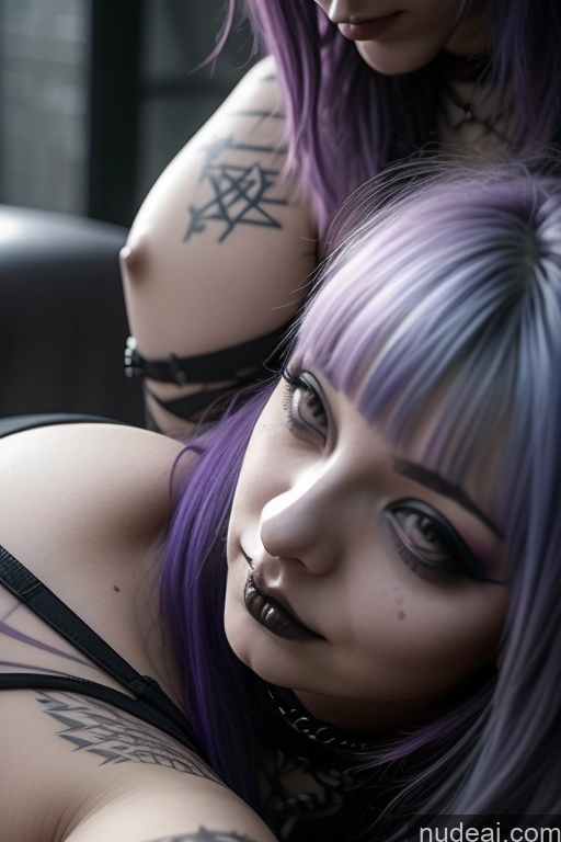 related ai porn images free for Perfect Boobs Busty Gothic Punk Girl Purple Hair Massage Close-up View Two Greek