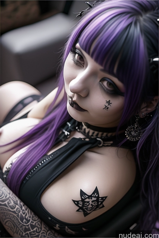 related ai porn images free for Perfect Boobs Busty Gothic Punk Girl Purple Hair Massage Close-up View Two Greek