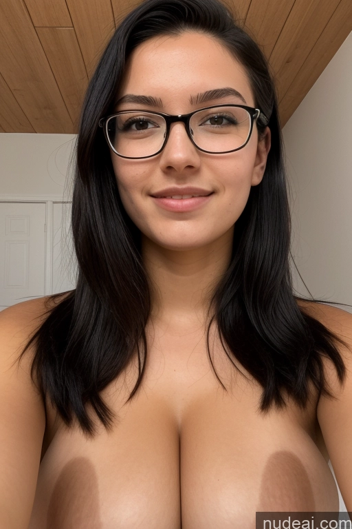 ai nude image of arafed woman with glasses and a big breast posing for a picture pics of Bedroom Micro Skirt British Cumshot Tall Black Hair Pixie Perfect Boobs Glasses 18