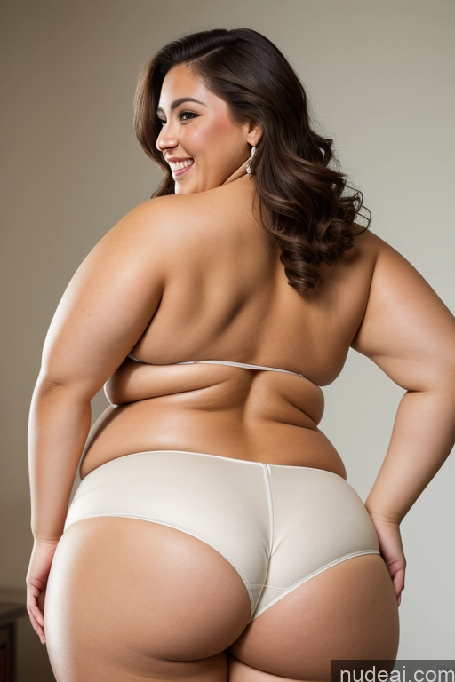 ai nude image of araffe woman in a white panties showing off her big butt pics of Busty Beautiful Fat Chubby Thick Hip Hop Model 30s White Happy Back View Diamond Jewelry Gold Jewelry Jewelry Pearl Jewelry One Bending Over