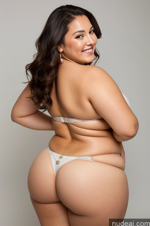 ai nude image of araffe woman in a white thong with a big ass pics of Busty Beautiful Hip Hop Model 30s White Happy Back View Diamond Jewelry Gold Jewelry Jewelry Pearl Jewelry One Bending Over Thick Chubby Fat