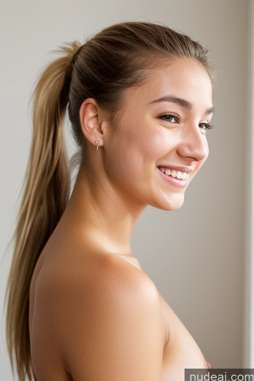 related ai porn images free for Woman 18 Happy Ponytail White Skin Detail (beta) Side View Nude Bright Lighting