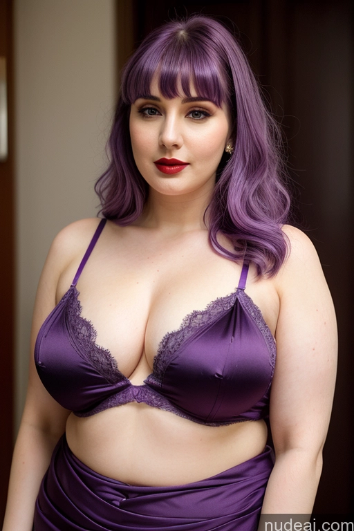 ai nude image of purple hair and a purple bralet are a great combination for a plus sized woman pics of Blouse Sari Big Hips Lipstick Perfect Boobs Italian Fairer Skin Detailed Bangs Purple Hair