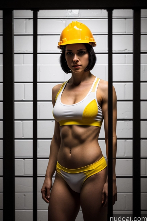 related ai porn images free for One Fairer Skin Abs Small Tits Muscular Short 20s Sexy Face Pixie Italian 3d Prison Front View Tank Top Dark Lighting Woman Serious Black Hair Working Out Construction Worker