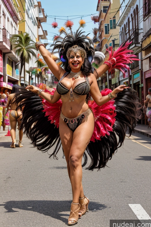 Milf One Busty Long Hair Indian 70s Cleavage Bright Lighting Black Hair Dance Dress: Samba Street Spreading Legs