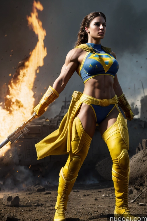 related ai porn images free for Military Front View Muscular Abs Superheroine Ukraine Neon Lights Clothes: Yellow Battlefield Regal