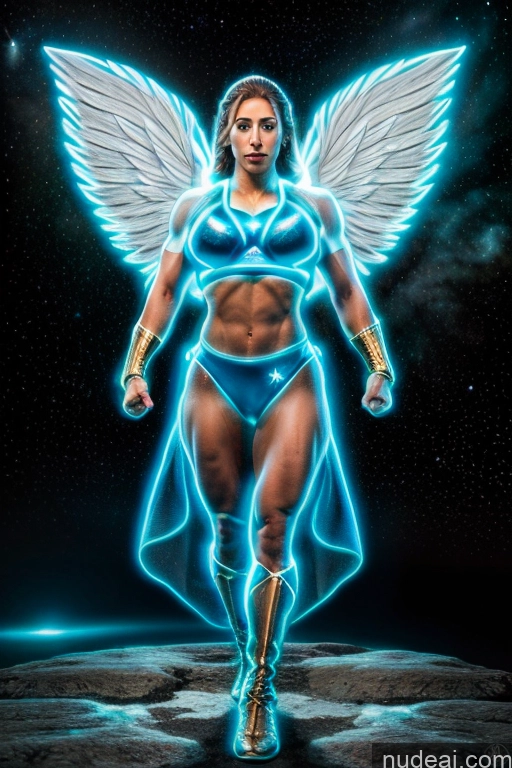 related ai porn images free for Israel Jewish Superhero Bodybuilder Busty Abs Powering Up Heat Vision Has Wings Muscular Science Fiction Style Space Dynamic View Neon Lights Clothes: Blue Regal