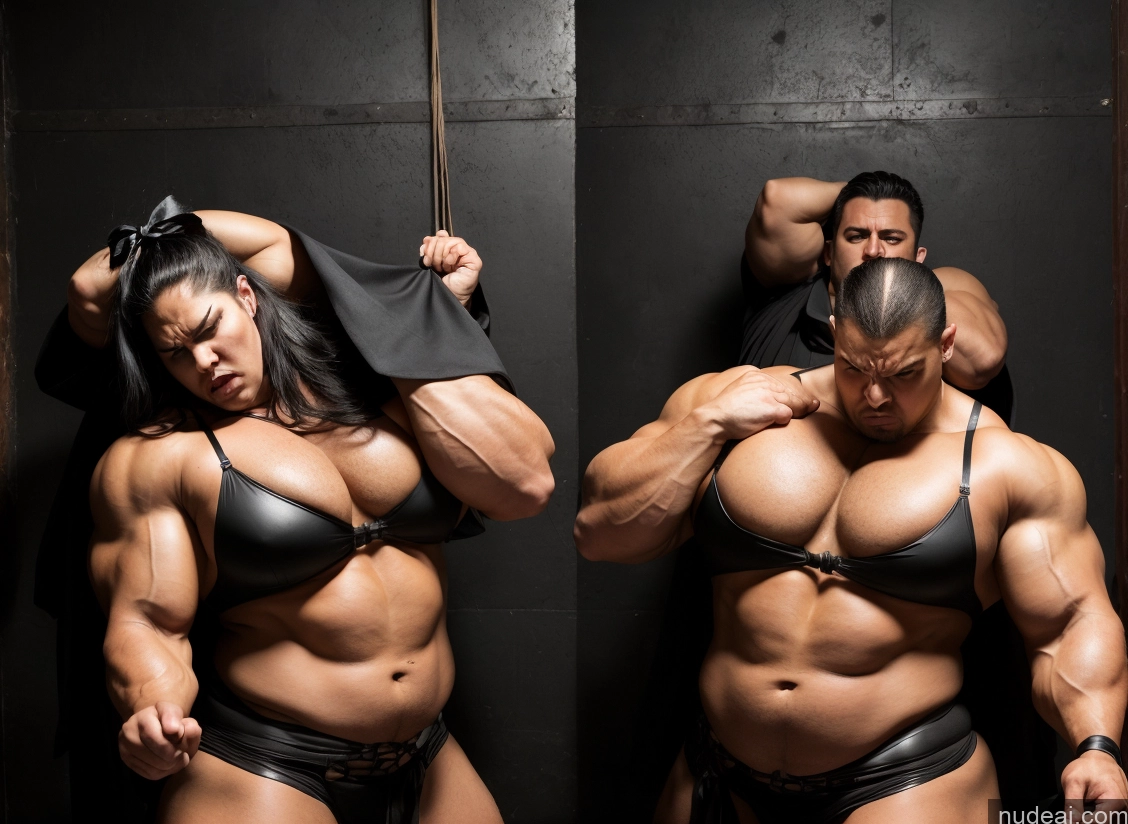 ai nude image of there are two pictures of a woman in a black bikini and a man in a black shirt pics of Bodybuilder Huge Boobs Tattoos Muscular Big Ass Abs Thick Chubby Big Hips Fat Pubic Hair Angry Black Hair Long Hair Italian Bdsm Dominatrix Bows Goth Stockings Suspender Belt