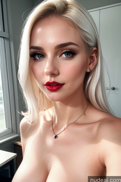 ai nude image of blond woman with big breast posing in kitchen with red lipstick pics of One Perfect Boobs Beautiful Lipstick Perfect Body Fairer Skin 30s Black Hair Slicked Cumshot Teacher Simple Jewelry Model German