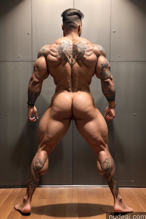 ai nude image of arafed man with tattoos and a tattoo on his back pics of Bodybuilder Huge Boobs Tattoos Big Ass Abs Long Legs Bending Over Detailed Muscle Slider