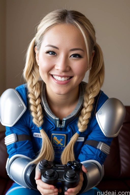 related ai porn images free for One Woman Beautiful 20s Happy Gaming Sci-fi Armor Detailed Bright Lighting Space Suit Blonde Pigtails Asian