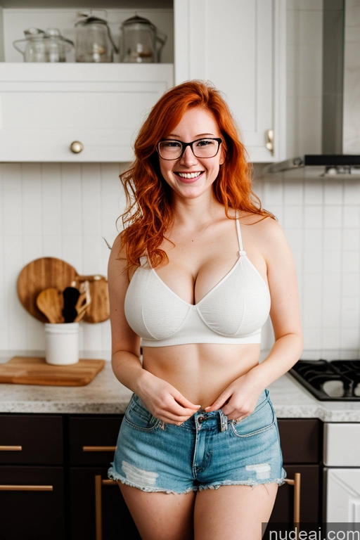 related ai porn images free for Perfect Boobs Beautiful Glasses Short Fairer Skin 20s Happy Ginger Messy Asian Kitchen Cooking Dark Lighting Casual Short Shorts