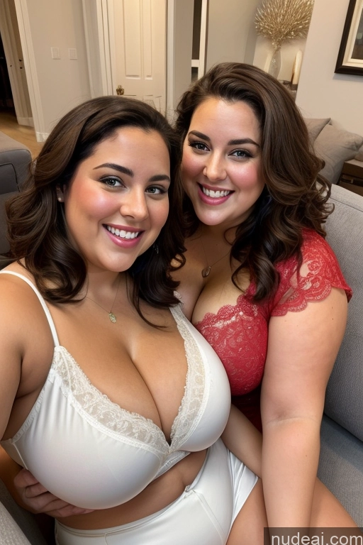 related ai porn images free for Busty Beautiful Thick British Satin Happy Laughing 30s Chubby Fat Cleavage Two Big Hips Big Ass Couch Mirror Selfie