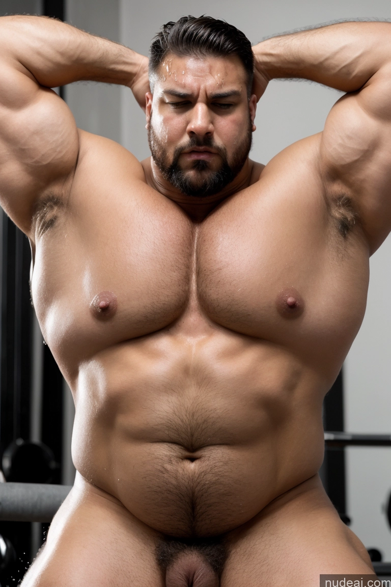 ai nude image of arafed man with a hairy body and a beard posing for a picture pics of Bodybuilder Huge Boobs Muscular Big Ass Abs Thick Chubby Big Hips Long Legs Tall Pubic Hair Tattoos Orgasm Black Hair Straight Cumshot Angry 60s Italian Side View