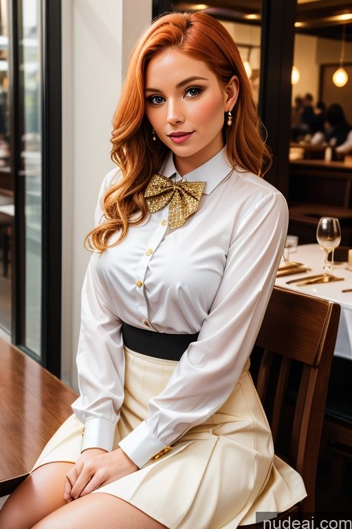 related ai porn images free for Woman Beautiful 30s White Restaurant Blouse Bow Tie Bows Jacket Long Skirt Tie Diamond Jewelry Gold Jewelry Jewelry Pearl Jewelry Ginger