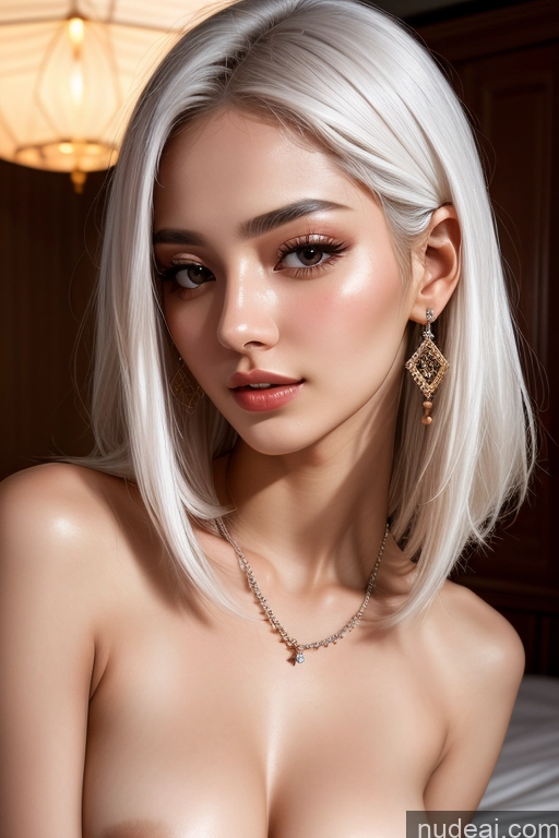 related ai porn images free for White Hair Nude Dark Lighting Detailed Two Small Tits Skinny 20s Skin Detail (beta) Bedroom Jewelry Seductive Straight Model Korean Close-up View