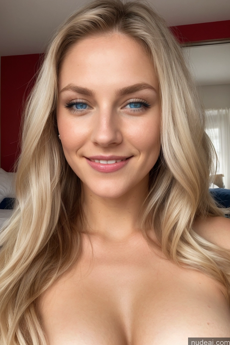 Busty Perfect Boobs Beautiful Skinny Muscular Abs Fairer Skin Perfect Body Front Facing Full Body Blonde Skin Detail (beta) Bedroom Nude Bright Lighting Detailed Deep Blue Eyes Front View Oiled Body Lipstick Complete Nude Scandinavian Happy Wavy Hair Huge Tits, Hard Nipples Sorority