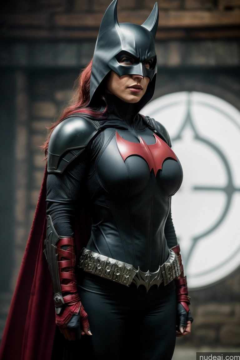 Batwoman Busty Muscular Fantasy Armor Knight