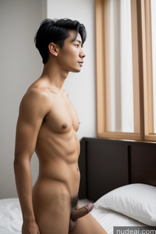 related ai porn images free for Woman Small Tits Skinny Short Handsome Man Penis Excessive Pubic Hair 30s Black Hair Vietnamese Bedroom Fellatio (Side View)