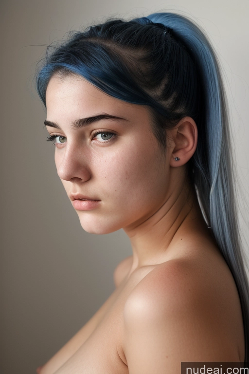 related ai porn images free for Woman One Thick 18 Sad Slicked French Front View Blue Hair Nude