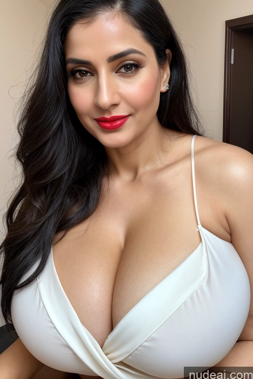 related ai porn images free for Woman One Huge Boobs Beautiful Lipstick Fairer Skin 40s Black Hair Slicked White Close-up View Sari Cleavage Simple