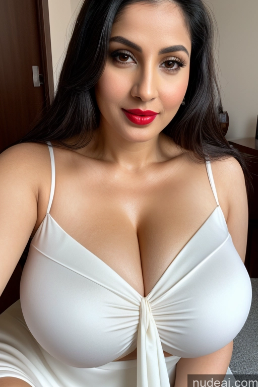 related ai porn images free for Woman One Huge Boobs Beautiful Lipstick Fairer Skin 40s Black Hair Slicked White Sari Cleavage Simple Close-up View Perfect Boobs