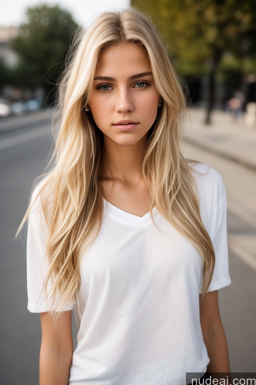 related ai porn images free for Woman One Skinny 18 Blonde Long Hair French Serious Front View Casual