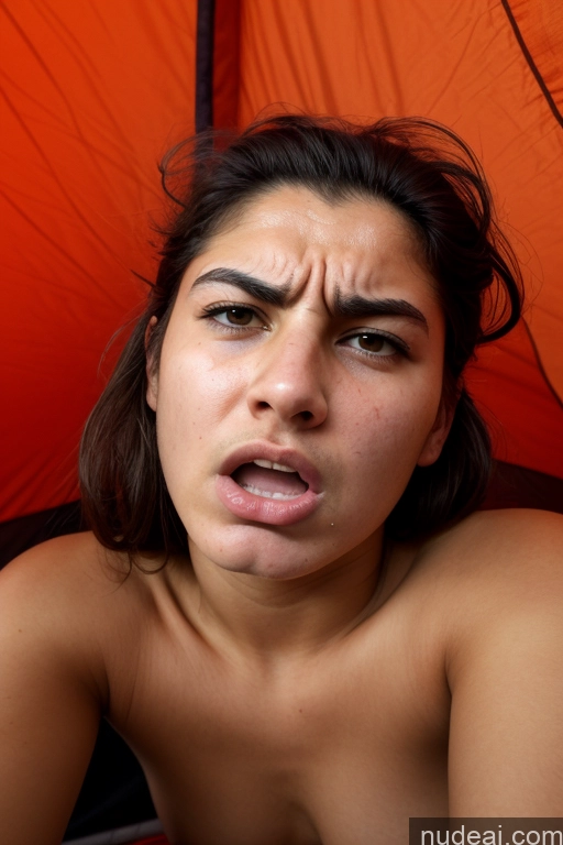 ai nude image of arafed woman with a big open mouth and a big orange umbrella pics of 18 Middle Eastern Pubic Hair Tent Spreading Legs Angry