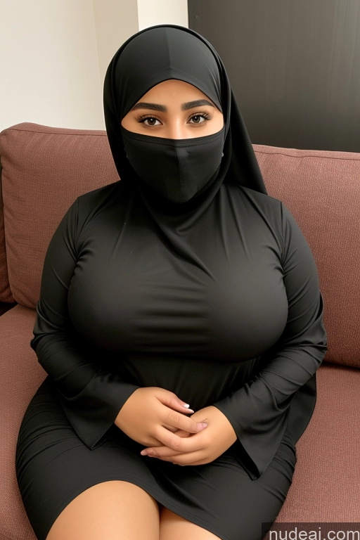 ai nude image of araffe woman in a black dress and a black mask pics of 18 Niqab Arabic Couch Thick Big Hips Busty