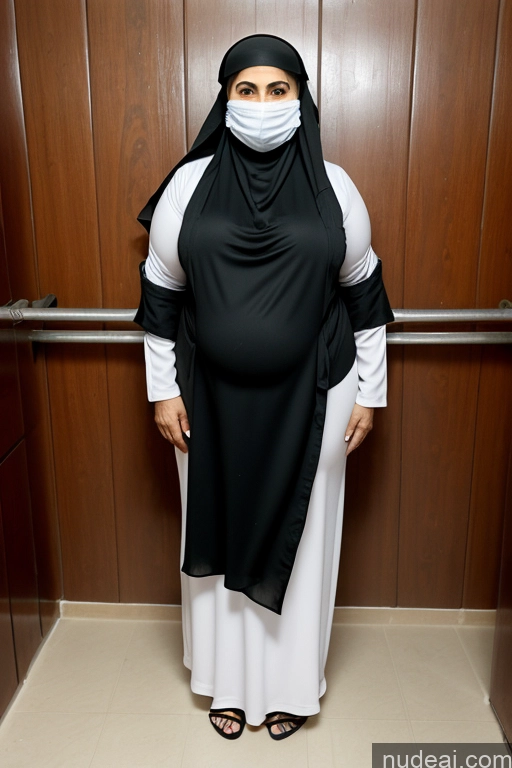 ai nude image of araffe wearing a black and white hijab and a mask pics of Milf Prison Big Hips Big Ass Thick Niqab Arabic