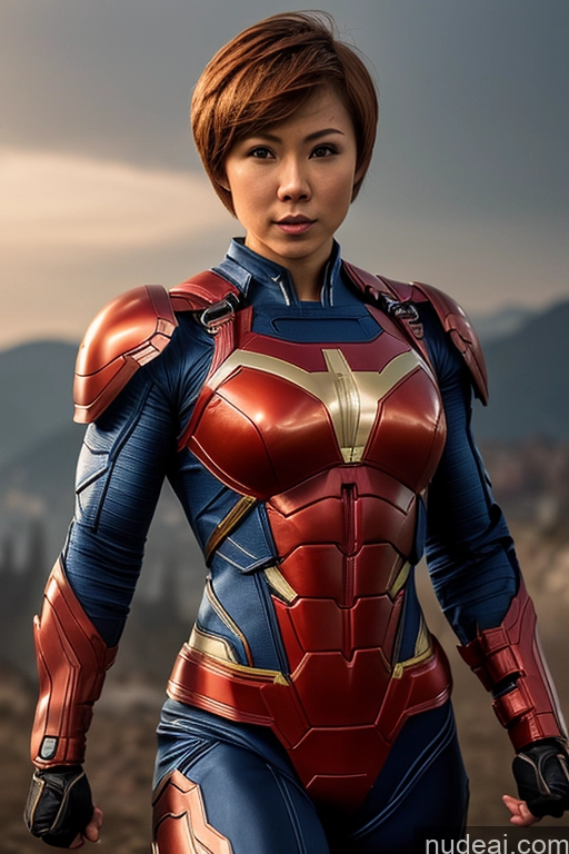 related ai porn images free for Superhero Mech Suit Muscular Skinny Short Ginger Short Hair Asian