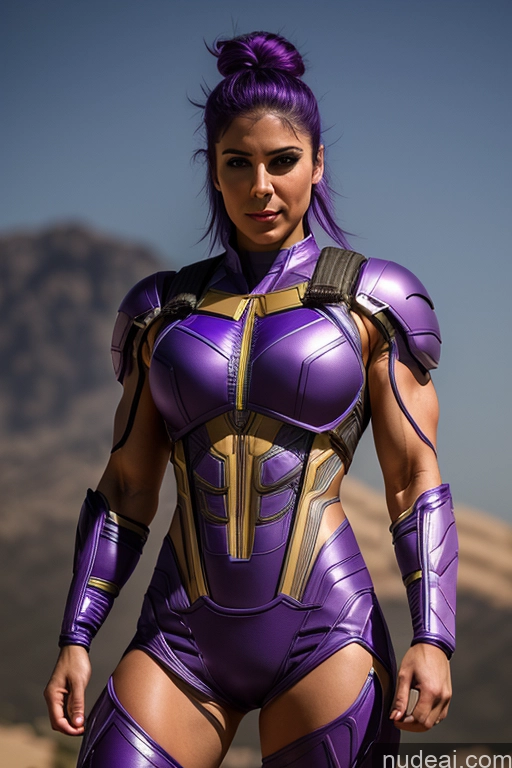 related ai porn images free for Superhero Mech Suit Muscular Middle Eastern Purple Hair Slicked