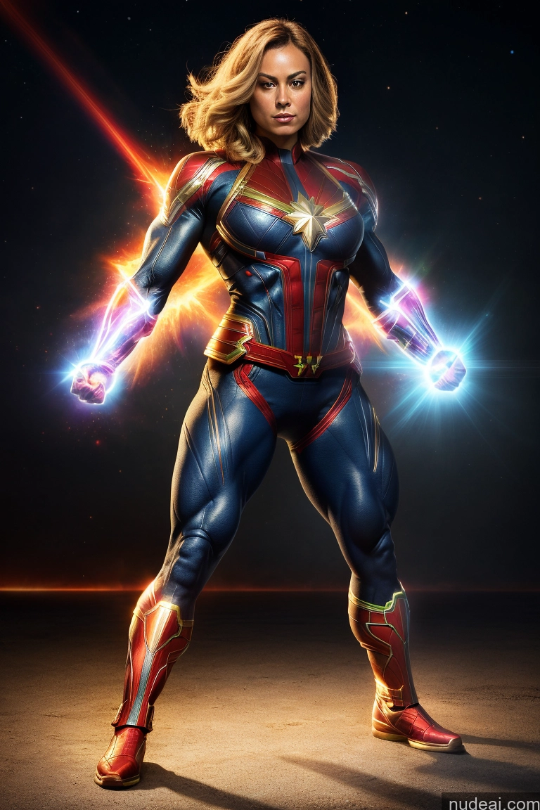 related ai porn images free for Muscular Abs Bodybuilder Captain Marvel Powering Up Science Fiction Style Huge Boobs Dynamic View Heat Vision