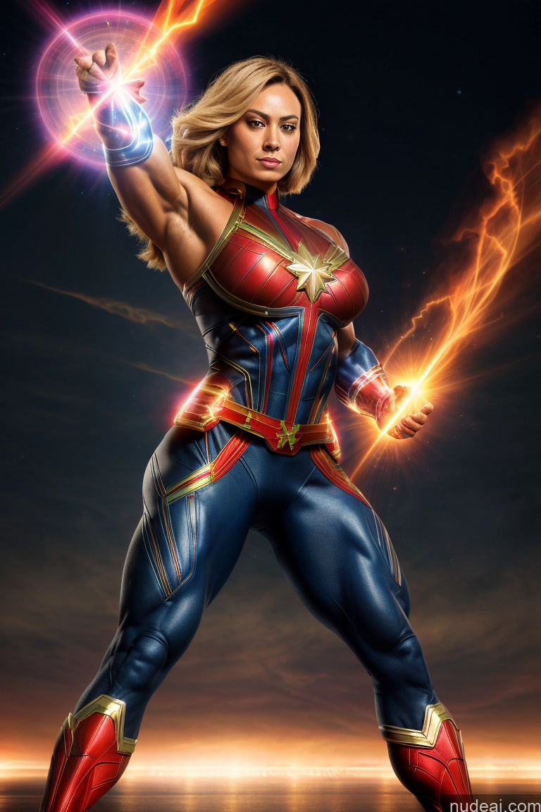 related ai porn images free for Muscular Abs Bodybuilder Captain Marvel Powering Up Science Fiction Style Huge Boobs Dynamic View Heat Vision