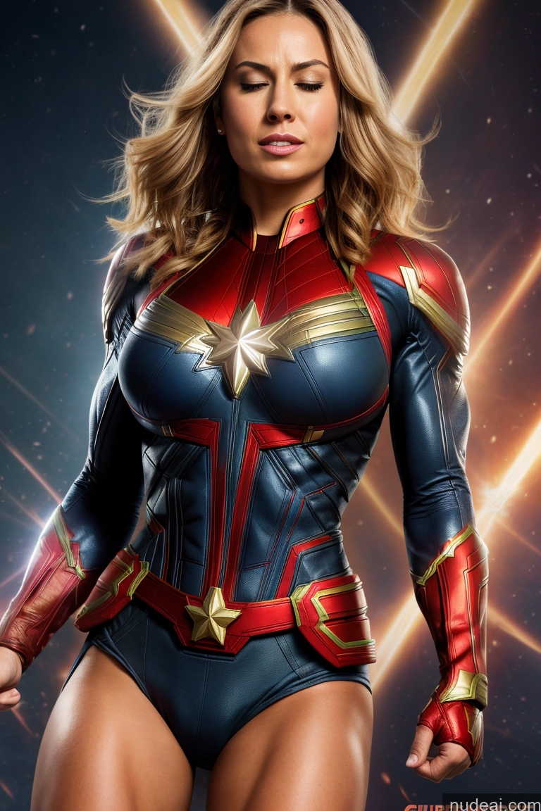 ai nude image of a close up of a woman in a costume posing for a picture pics of Captain Marvel Muscular Abs Squirt Perfect Body Orgasm Cumshot Superhero Perfect Boobs Busty