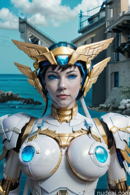 Woman Huge Boobs Muscular Abs Menstoga, White Robes, In White And Gold Costumem, Gold Headpiece, Gold Belt, Gold Chain SuperMecha: A-Mecha Musume A素体机娘 Fairer Skin Deep Blue Eyes REN: A-Mecha Musume A素体机娘 SSS: A-Mecha Musume A素体机娘 Mecha Musume + Gundam + Mecha Slider