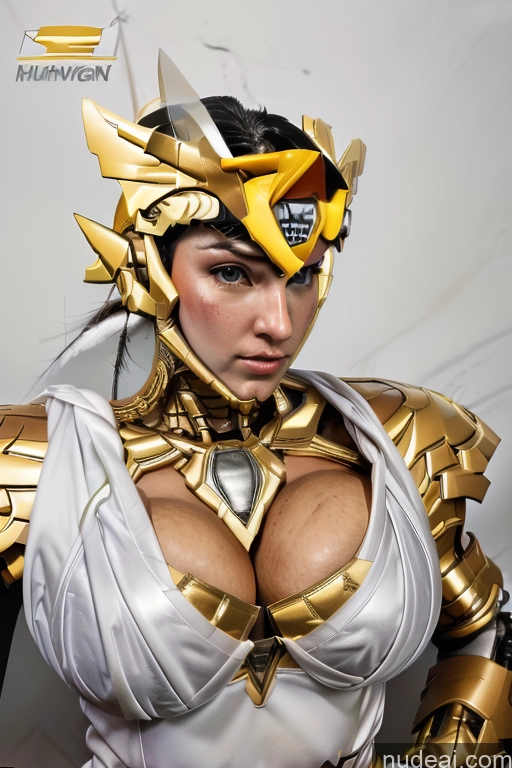 Huge Boobs Muscular Abs Menstoga, White Robes, In White And Gold Costumem, Gold Headpiece, Gold Belt, Gold Chain SuperMecha: A-Mecha Musume A素体机娘 Fairer Skin REN: A-Mecha Musume A素体机娘 SSS: A-Mecha Musume A素体机娘 Superheroine Superhero Super Saiyan 3