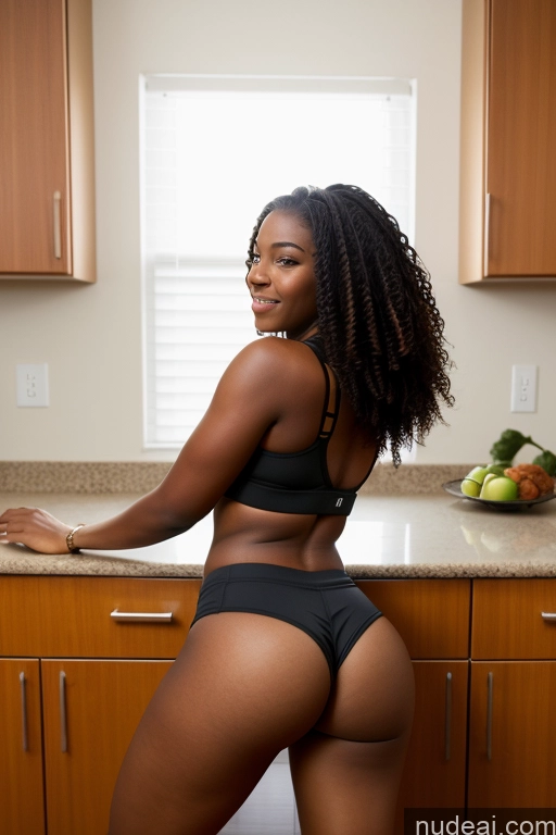 related ai porn images free for 18 African Big Hips Big Ass Short Shorts Sports Bra Kitchen Back View Athlete Spreading Legs