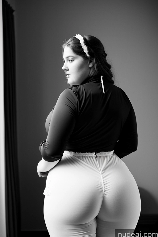 ai nude image of araffes in a black and white photo of a woman in tight pants pics of 18 Chubby Big Ass Big Hips Dress Back View Black And White Victorian