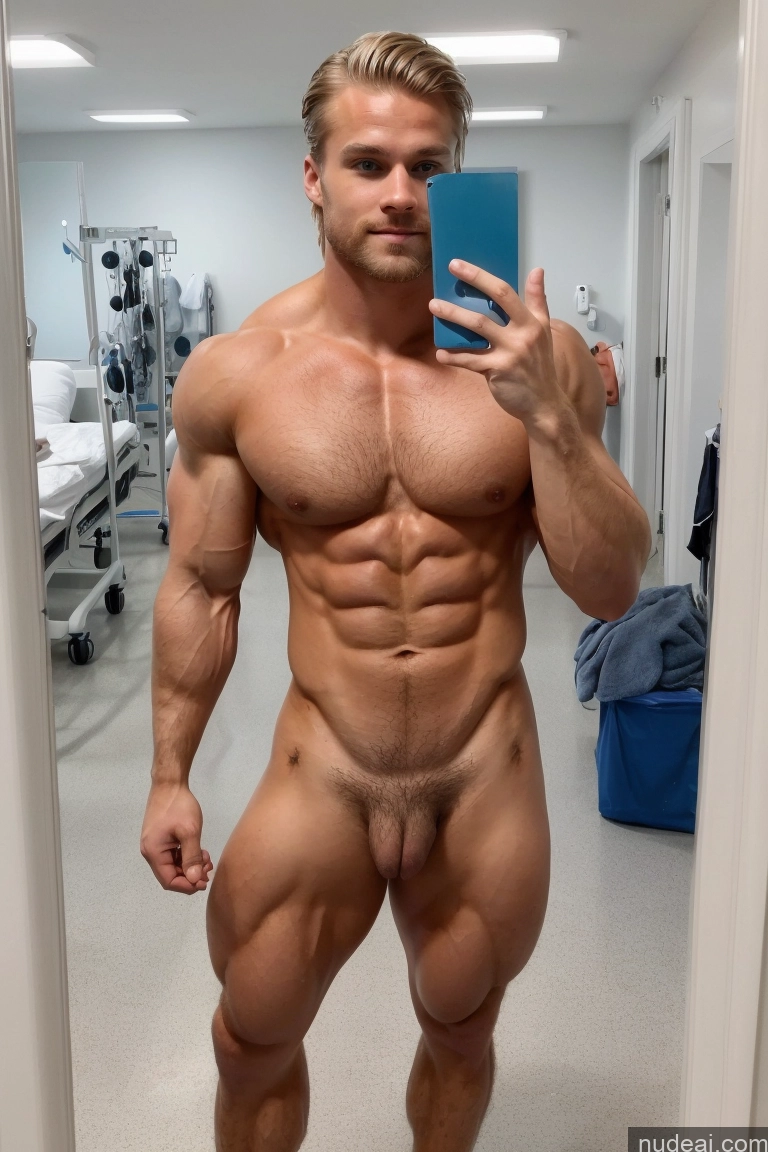 ai nude image of arafed man taking a selfie in a mirror in a hospital room pics of Pubic Hair Hairy Women Muscular Bodybuilder 20s Scandinavian Several Mirror Selfie Hospital Perfect Boobs