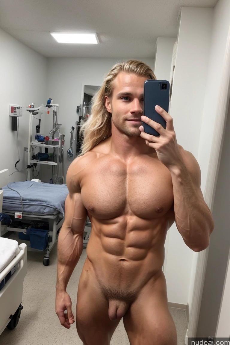 ai nude image of arafed man taking a selfie in a hospital room pics of Pubic Hair Hairy Women Muscular Bodybuilder 20s Scandinavian Several Mirror Selfie Hospital Perfect Boobs