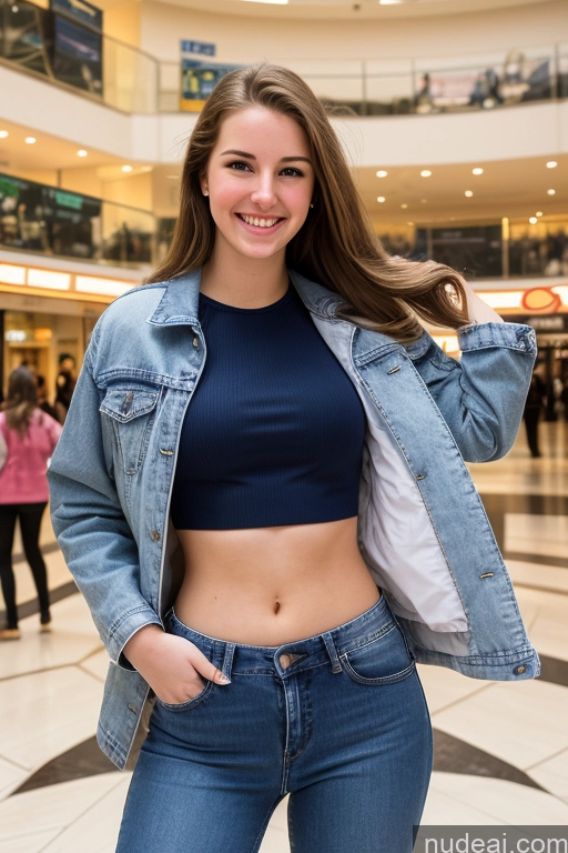 related ai porn images free for One Fairer Skin 18 Happy Brunette Straight British Jeans Front View Sorority Small Tits Tall Skinny Mall Crop Top Jacket