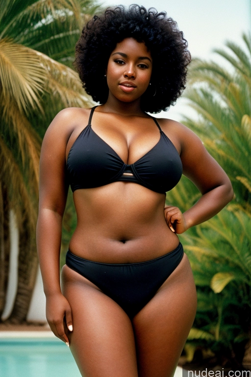 ai nude image of there is a woman in a black bikini posing by a pool pics of 18 Huge Boobs Big Hips Big Ass African 80s Bikini Vintage Thick