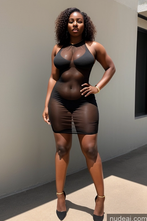 ai nude image of araffe woman in a sheered black dress posing for a picture pics of African Dress Transparent Athlete Big Ass Big Hips