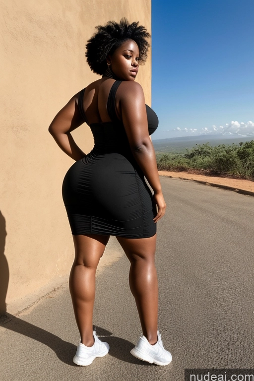 ai nude image of araffe woman in a black dress standing on a street pics of African Dress Athlete Big Ass Big Hips Thick