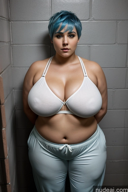 related ai porn images free for Prison Harem Pants Shirt Pixie Blue Hair Huge Boobs Chubby