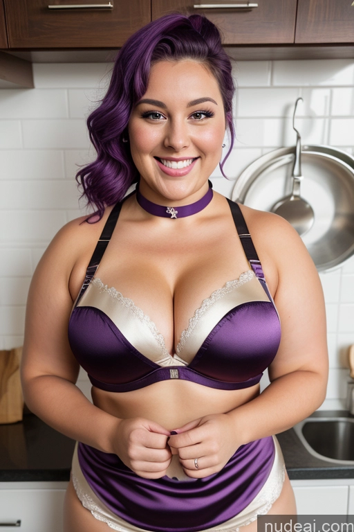 related ai porn images free for Busty Thick Chubby Fat Beautiful Happy Sports Bra Hip Hop Choker Cleavage 30s Nude Purple Hair Satin Apron