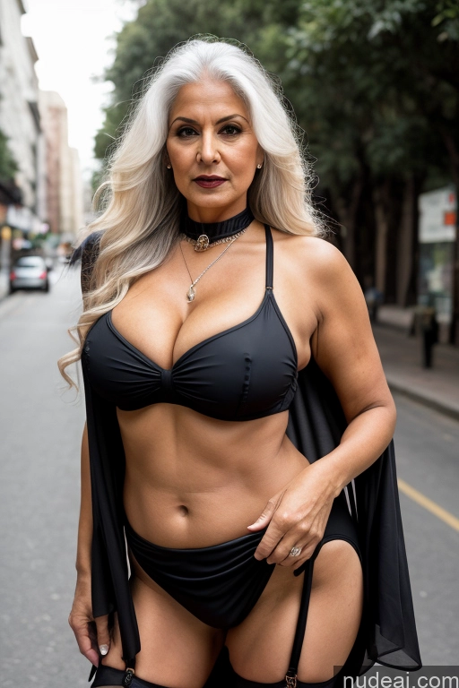 ai nude image of blond woman in black bikini and cape posing on the street pics of Milf Busty Big Ass Long Hair Indian Cleavage 70s Mini Skirt Goth Street Microkini