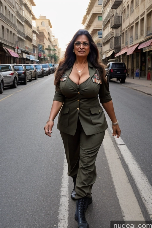 ai nude image of woman in military uniform walking down a street with cars parked on both sides pics of Milf Busty Long Hair Indian Cleavage Street 70s Big Ass Military