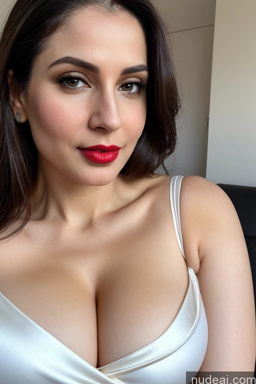 related ai porn images free for Woman One Huge Boobs Beautiful Lipstick Fairer Skin 30s Slicked White Close-up View Sari Simple Cleavage